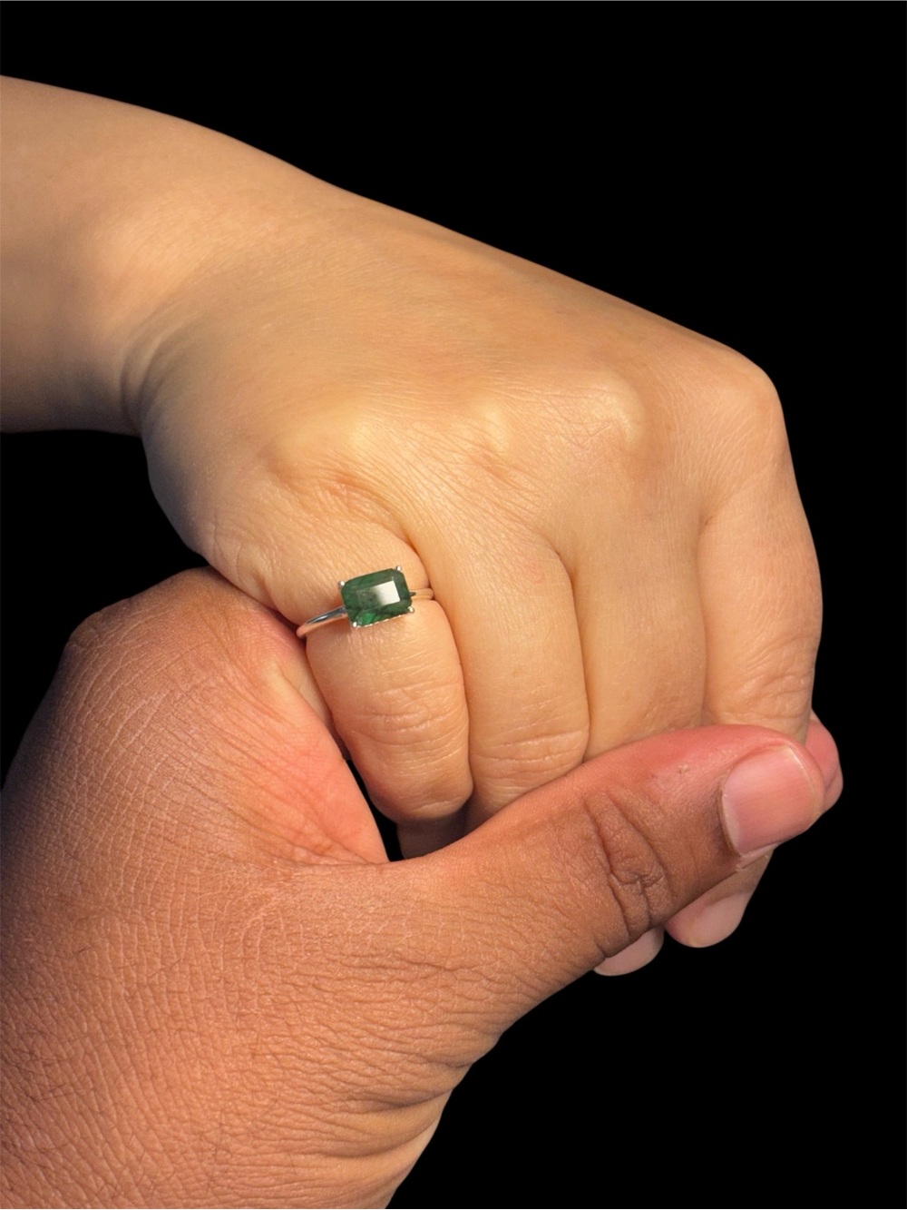 Natural Emerald Ring 1 Ct 925 Sterling Silver Size 5 Certified